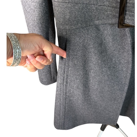 Jessica‎ Simpson Gray Belted Wool Blend Winter Chic Overcoat Size Small - Picture 4 of 10
